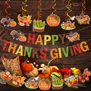 Happy Thanksgiving Banner Thank You Banner for Happy Thanksgiving Decorations Thanksgiving Birthday Decorations Thanksgiving Party Decorations Friendsgiving Decorations