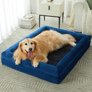 BFPETHOME Dog Beds for Extra Large Dogs, Washable Dog Bed with Sides, Orthopedic Extra Large Sized Dog Beds with Removable Cover & Waterproof Dog Bed for Pet