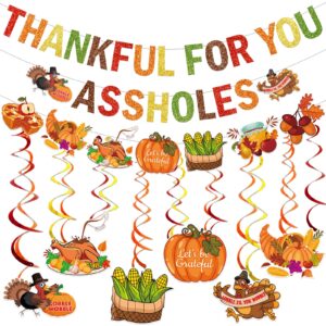 thankful for you banner friendsgiving banner thank you banner for thanksgiving decorations glittery thanksgiving banner for friendsgiving decorations