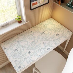 Dviolet Peel and Stick Wallpaper White and Light Blue Contact Paper Coral Wallpaper Coral/Seashell/Starfish Contact Paper Removable Wallpaper for Kids Room Walls 17.3"X 118"