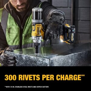 DEWALT 20V MAX XR Cordless Rivet Tool, 1/4", Battery and Charger Included (DCF414GE2)