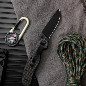 CNYJ Pocket Folding Knife D2 Blade Carbon fiber Handle Everyday Carry Knife for Men Womening Everyday Carrying