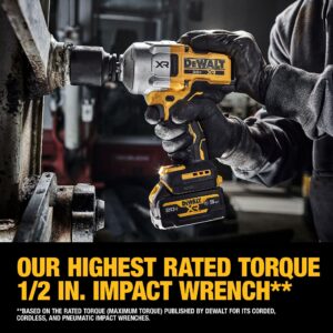 DEWALT 20V MAX Cordless Impact Wrench Kit, 1/2" Hog Ring, Battery and Charger Included (DCF961GP1)