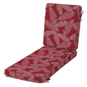 arden selections modern outdoor chaise cushion 21 x 46, red leaf palm