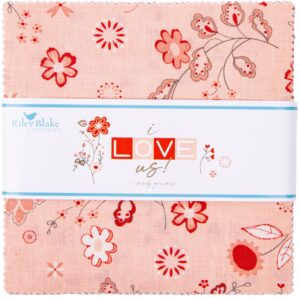 sandy gervais i love us 5" stacker 42 5-inch squares charm pack riley blake designs 5-13960-42