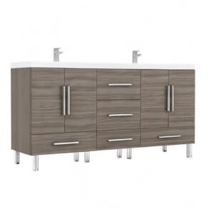 Alya Bath Ripley Bathroom Vanity, 72", Gray