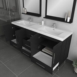 Alya Bath Ripley Bathroom Vanity, 72", Black