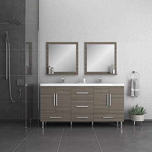 Alya Bath Ripley Bathroom Vanity, 72", Gray