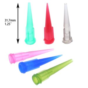 MTQY 120pcs Tapered Pinhead Blunt End Liquid Dispenser Needles Luer Syringe Needle Tip 6 Sizes for Oil or Glue Applicator