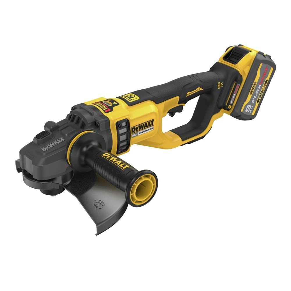 Dewalt DCG460X2 60V MAX Brushless Lithium-Ion 7 in. - 9 in. Cordless Large Angle Grinder Kit with 2 FLEXVOLT Batteries (9 Ah)