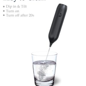 COKUNST Electric Milk Frother Handheld Rechargeable USB C, Powerful Milk Frother with Stand, Mini Drink Mixer Electric Handheld, Durable Whisk Coffee Milk Frother for Cappuccino, Latte, Hot Chocolate