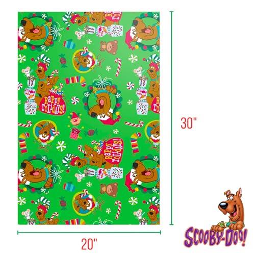 Scooby-Doo Rappy Rolidays Wrapping Paper - 12 Sheets - 20" x 30" - Festive Holiday Gift Wrap by Silver Buffalo