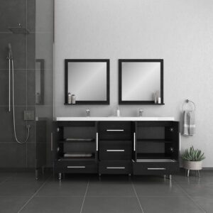 Alya Bath Ripley Bathroom Vanity, 72", Black