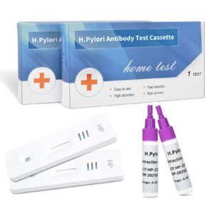 helicobacter pylori stool 2 test kits, h. pylori，h. pylori stool (antigen) 10-15 minutes of quick home testing, the result is highly accurate, easy to read and use