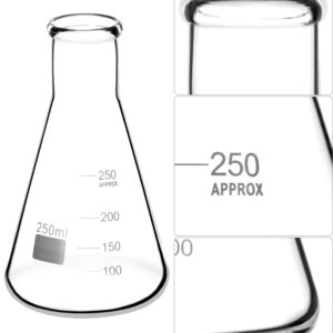 QWORK Lab Glassware Set, Quality Borosilicate Glass Beaker Flask Cylinder Set, Heat Resistant, Ideal for Laboratories and School Science Experiments