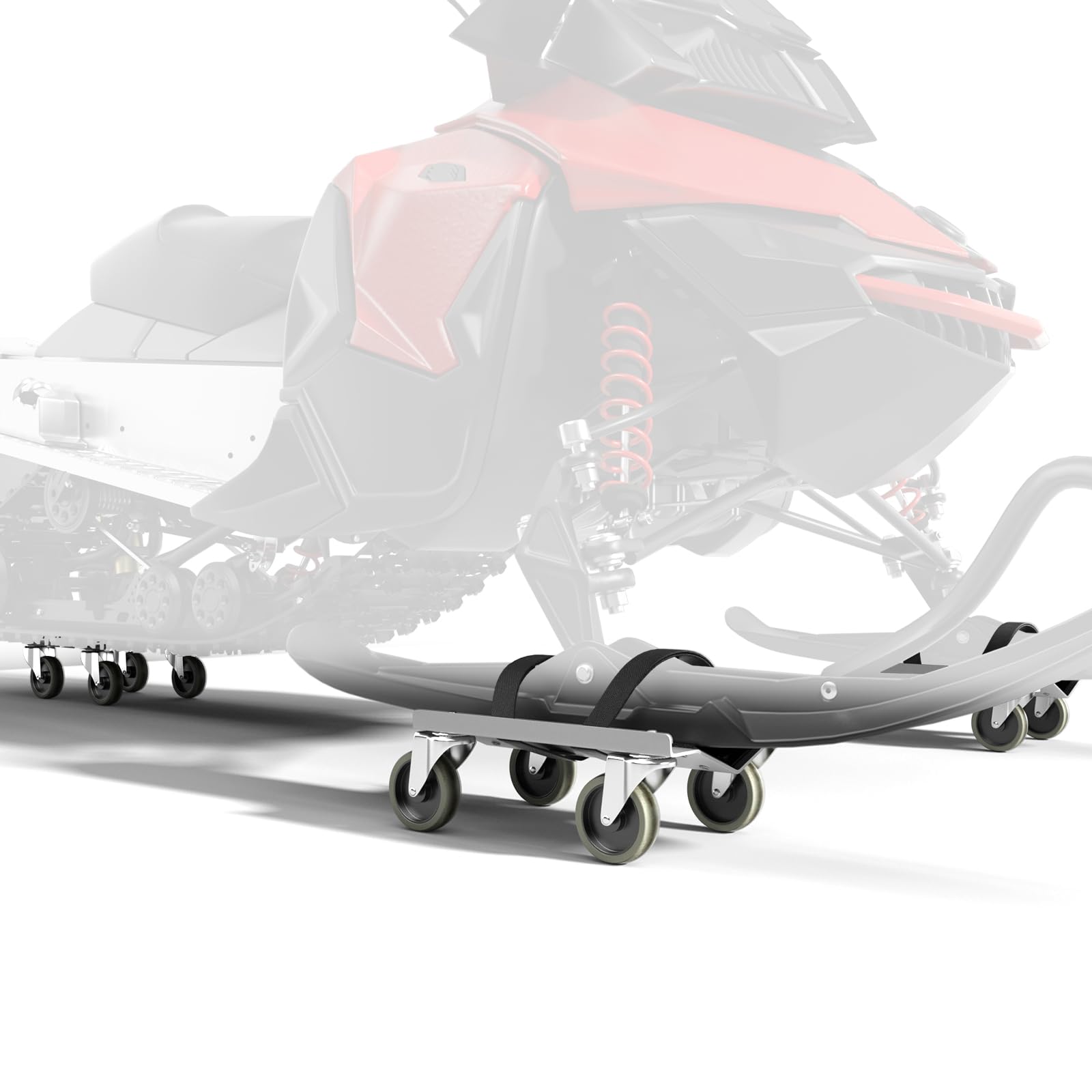 Snowmobile Dolly Sets Heavy Duty V-Slide with 3" PP/TPR Swivel Casters and Rubber Pad Protecting Skis 1500 lbs Capacity(Gray)