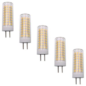 zhenming gy6.35 g6.35 led bulb 7w ac 110v-130v (cannot be used at low voltage 12v) warm white 3000k dimmable 65w halogen bulbs equivalent, 5-pack