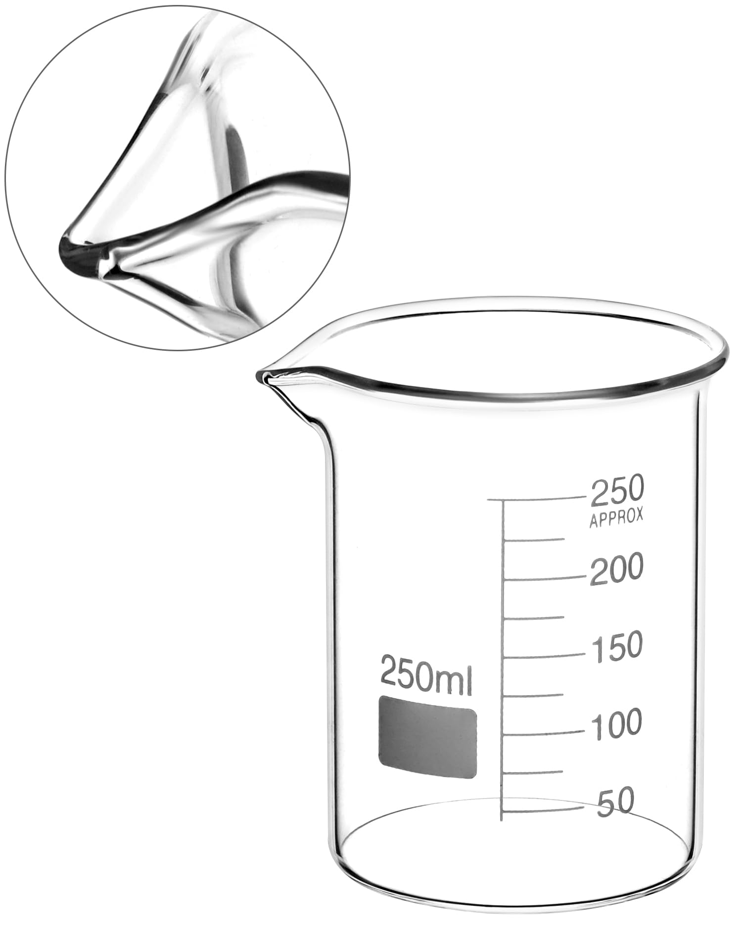 QWORK Lab Glassware Set, Quality Borosilicate Glass Beaker Flask Cylinder Set, Heat Resistant, Ideal for Laboratories and School Science Experiments