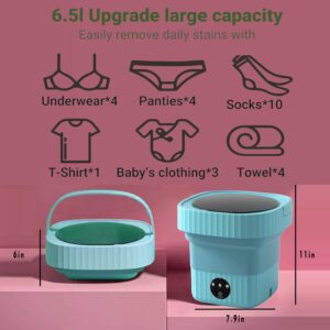 Portable Washing Machine, Foldable Mini Washing Machine for Socks, Baby Clothes, Towels, Underwear Or Delicate Items, Ideal for Apartment, Dorm, Camping, RV Travel and More (blue)