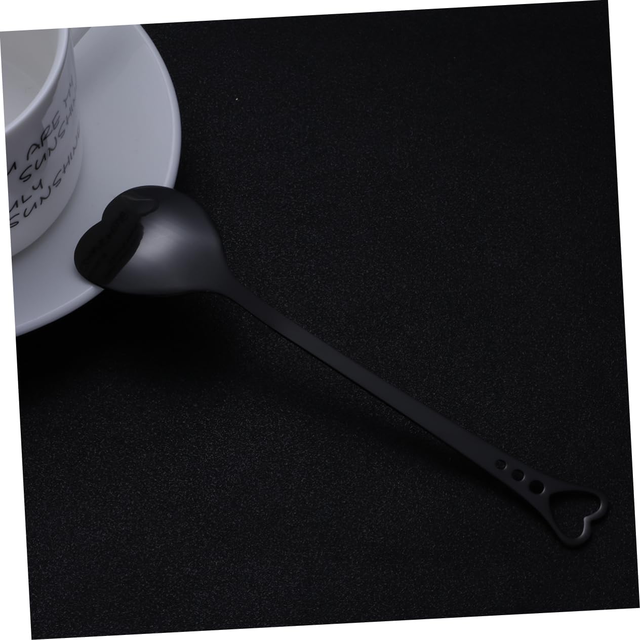 RORPOIR Gold Plated Stainless Shaped Dessert Spoon Unique Demitasse and Espresso Spoon for Home Restaurant and Coffee Shop Use Black