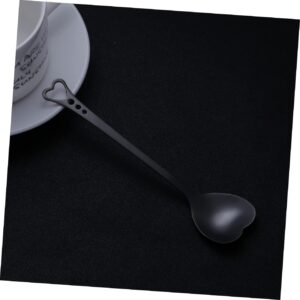 RORPOIR Gold Plated Stainless Shaped Dessert Spoon Unique Demitasse and Espresso Spoon for Home Restaurant and Coffee Shop Use Black