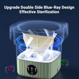 Portable Washing Machine, Foldable Mini Washing Machine for Socks, Baby Clothes, Towels, Underwear Or Delicate Items, Ideal for Apartment, Dorm, Camping, RV Travel and More (blue)