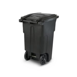 BatanE 64 Gallon Black Garbage can with Wheels and lid