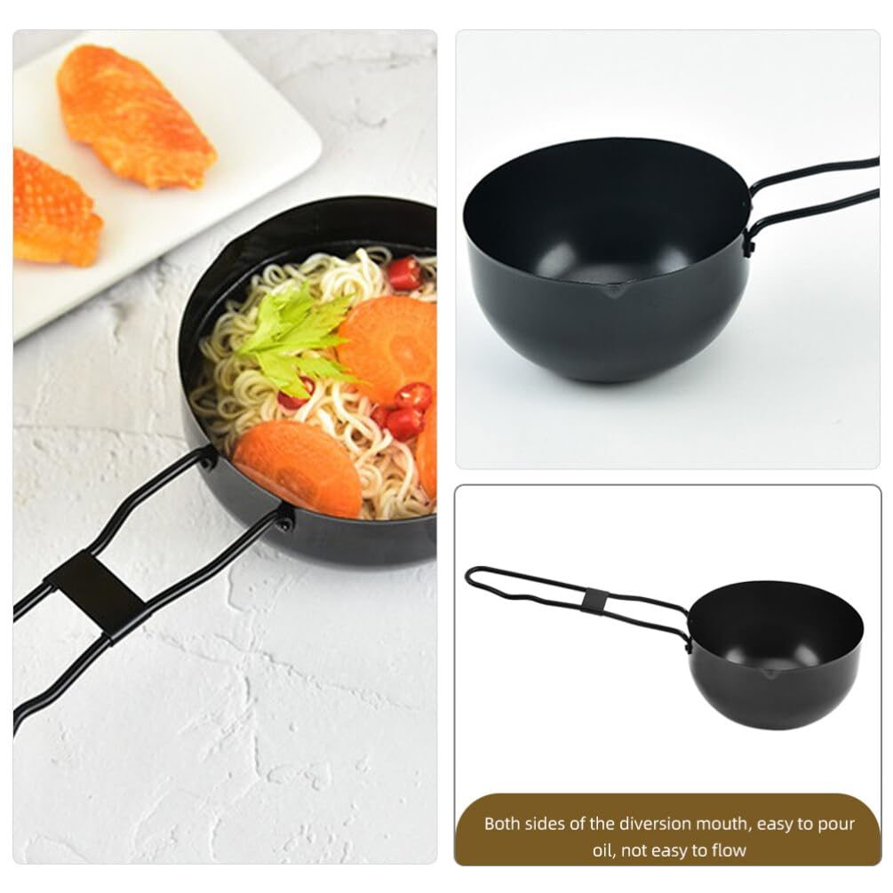 HEMOTON mini wok cast iron pot nonstick pot Metal Soup Steam Pot Egg Fried Pot Milk Cooking Pot Noodles Cooker Pot cast iron grill pan tea pan iron skillet tea tray individual Backpack