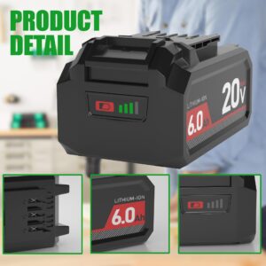 DMMNS Upgraded 20V 6000mAh Battery, Replace for BY519601 BY519603 BY519702, Compatible with Skil PWRCORE 20V Series Cordless Power Tools Battery (Not Fit Leaf Blower Circular Saw and Lawn Blower)