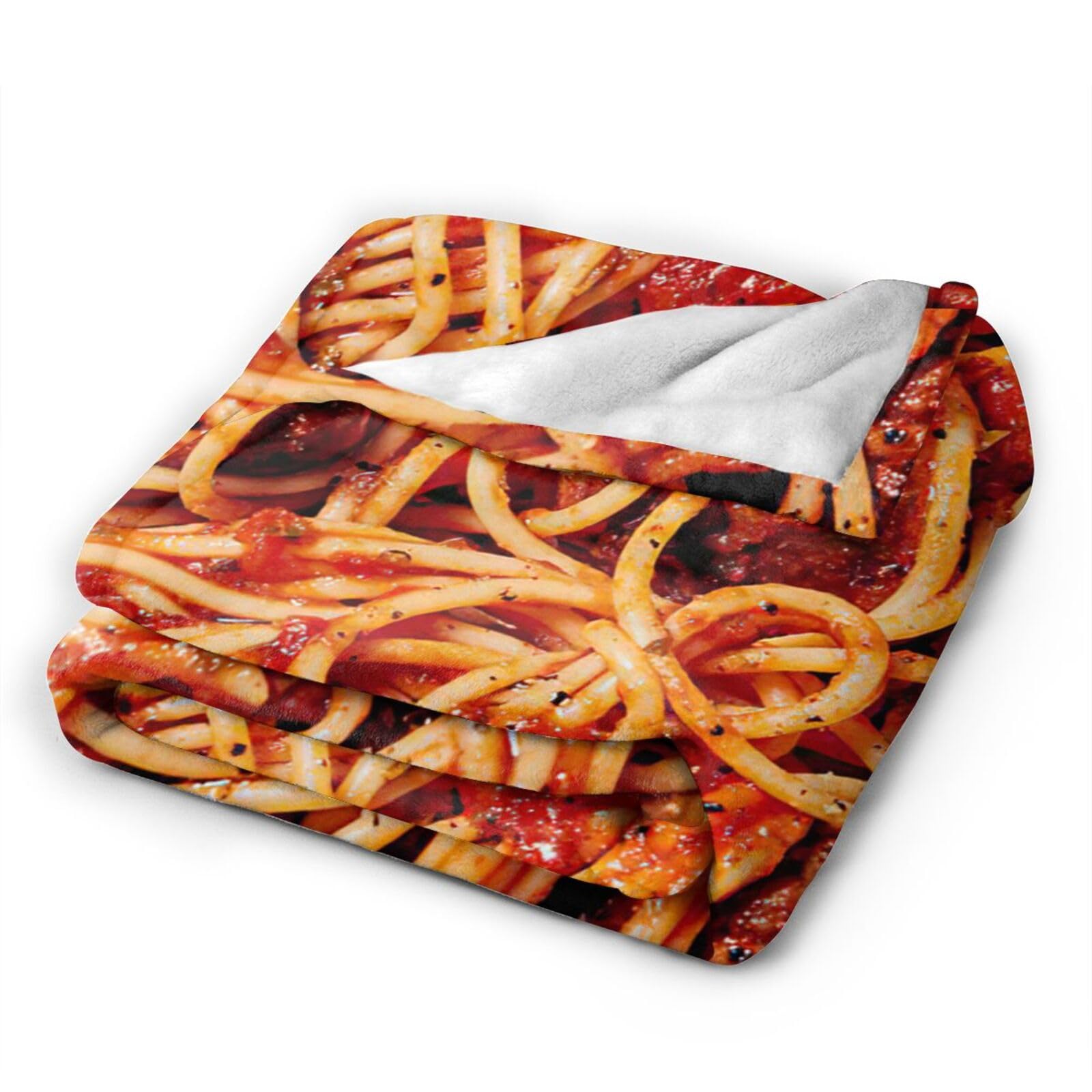 Tomato Spaghetti Blanket Soft Warm Cozy Italian Pasta Throw Blankets for Boys Girls Fuzzy Plush Funny Food Blanket Fleece Lightweight Flannel Kid Adults Gift for Bed Couch Sofa 50"x40"