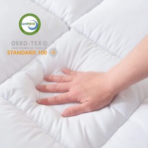 Hokway Queen Mattress Pad Mattress Topper with 8-21" Deep Pocket, 1000GSM Down Alternative Overfilled, Quilted Fitted Pillow Top Soft Cooling Mattress Protector