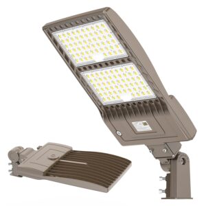 480v 320w led parking lot light 44800lm, 5000k led shoebox light with slip fitter, ul dlc listed, ip65 waterproof commercial street area lighting for parking lot, gym, driveway, replace 1200w hid hps