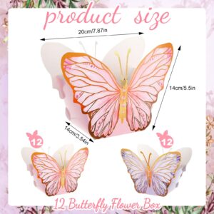 Tenceur 24 Pcs Butterfly Centerpieces for Baby Shower Bridal Shower Centerpieces Butterfly Table Decorations for Wedding Birthday Butterfly Themed Party Decor, Pink and Purple (Pink)