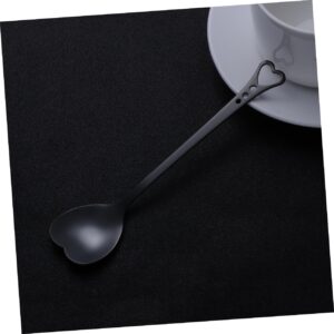 RORPOIR Gold Plated Stainless Shaped Dessert Spoon Unique Demitasse and Espresso Spoon for Home Restaurant and Coffee Shop Use Black