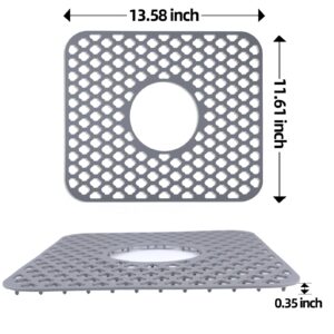 Sink Protectors for Kitchen Sink, 2PCS Kitchen Sink Mats Silicone Sink Protector, Sink Mats Grid for Kitchen Bottom of Farmhouse Stainless Steel Porcelain Sink 13.58 ''x 11.6 ''