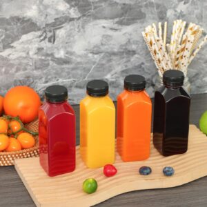 Moretoes 45pcs 12oz Juicing Bottles, Plastic Juice Bottles with Caps, Bulk Clear Empty Juicing Bottles for Drinking Milkshake Tea and Other Beverages