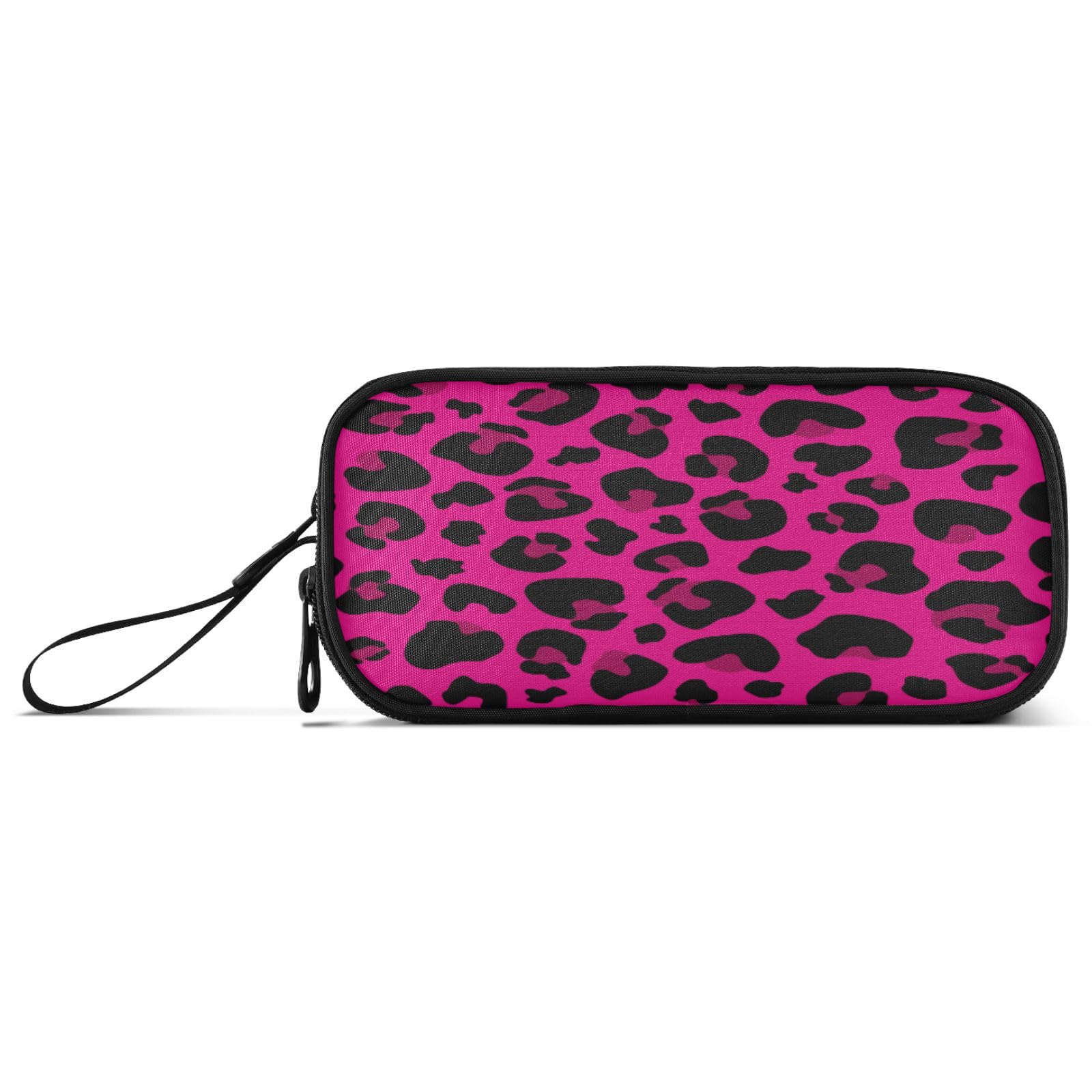 Gredecor Big Capacity Pencil Case for Girls Boys Hot Pink Leopard Cheetah Kids Pouch Bag Pen Boxes with Zipper Stationery Bag Supplies for School Office