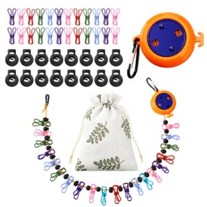 windyun portable travel clothesline cord adjustable 26ft camping clothes line laundry drying rope with 24 colorful windproof clothespins 24 stoppers 1 storage bag for hotel trip cruise outdoor indoor