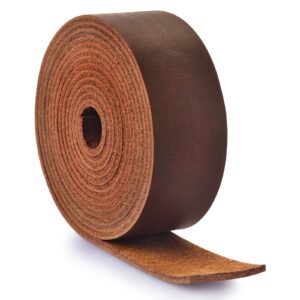 Leather Strap 1 Inches Wide Flat Leather Straps for Crafts, Full Grain Leather Strips for Crafts, Tooling, Belt, Garden Tools (2mm Thick 72 Inches Long Dark Brown)