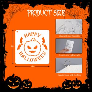 Halloween Pumpkin Face Stencils for Painting: 20pcs 6 inch Large Halloween Skull Stencils Reusable for Pumpkin Painting, Wood, Shirts, Crafts