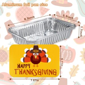 WYTAOHZL 60Pack Thanksgiving Tin Foil Pans with Lids Disposable Foil Food Containers Aluminum To Go Food Containers Thanksgiving Leftover Containers Take Home Containers For Cooking Heating Roasting