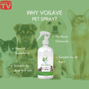 VoilaVe Pure Hypochlorous Acid Spray for Dogs, Cats | Pet Spray for Itchy, Irritated Skin, Allergy, Rashes | Supports Hydration, and Reduce Odor - 8 Oz