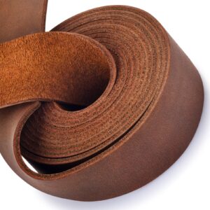 leather strap 1 inches wide flat leather straps for crafts, full grain leather strips for crafts, tooling, belt, garden tools (2mm thick 72 inches long dark brown)