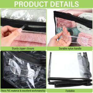 Windyun 16 Pack Clear Storage Bags with Zipper and Handle for Clothes Heavy Duty Plastic Blanket Clothes Moving Bags Cloth Bins for Blanket Comforter Clothing Toys