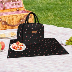 MuForu Cute Lunch Bag Women with Placemats，Insulated Lunch Box for Women,Placemats Keep Clean and Hygienic Durable Leakproof Thermal Bag High Capacity for Travel Picnic Insulated Lunch Bag