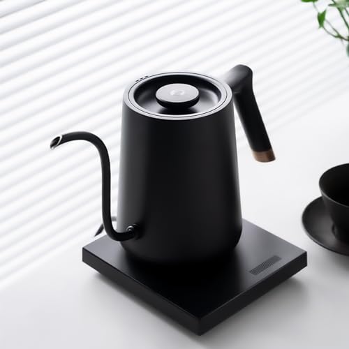 TIMEMORE Electric Gooseneck Kettle with Temperature Control FISH SMART BPA Free Stainless Steel Tea Kettle Automatic Shut Off for Coffee, Tea, Basics 600ml, Black