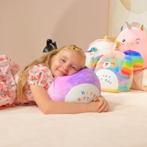 Easfan 13'' Rainbow Unicorn Plush Pillow Soft Unicorn Plush Toy Cute Unicorn Stuffed Animal Home Room Decoration Birthday Christmas Festival Gifts for Kids Toddlers