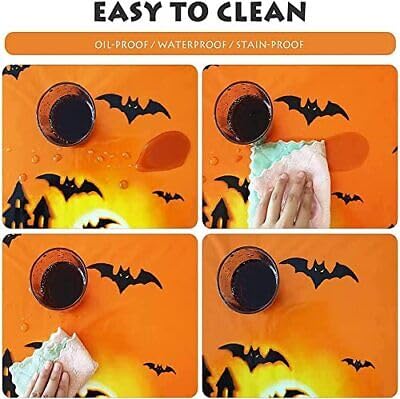 HOFASON 6 Pack Halloween Plastic Tablecloth, Halloween Table Cloth Disposable Rectangle Bats Table Decorations Indoor, 54''x108'' Halloween Table Covers for Halloween Party Outdoor Decor