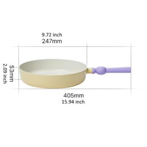 Neoflam Better Finger Macaroon Color Yellow Cast Aluminum Frypan 10 inch Induction (IH)