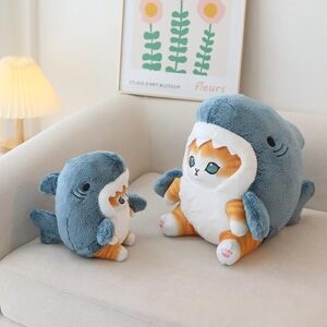 Shark Cat Plush Toy Cat Shark Stuffed Shark Plushies Animal Doll 7.8" Shark Cat Plush Pillow Whale Shark Plush Birthday for Kids Boys Girls (Shark Cat,7.8"/20cm)